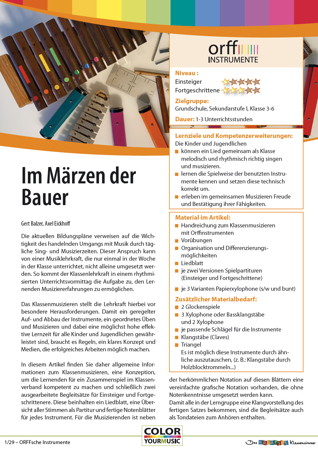 Im Märzen der Bauer - Orff