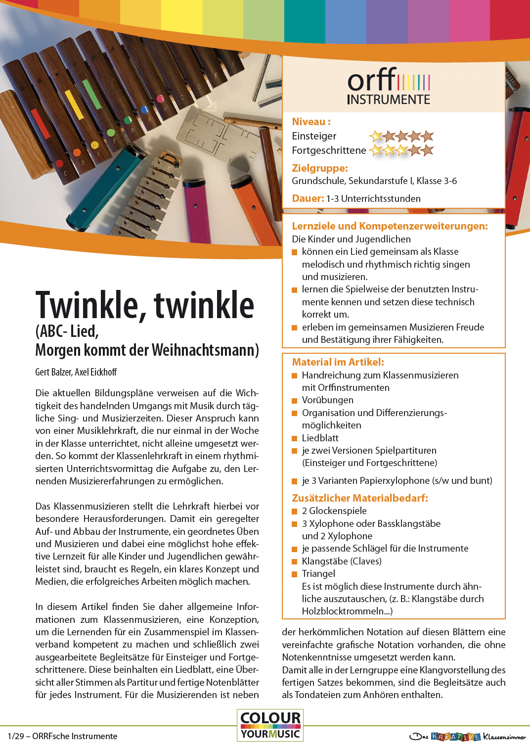 Twinkle, twinkle little Star / ABC-Lied / Morgen kommt der Weihnachtsmann - Orff