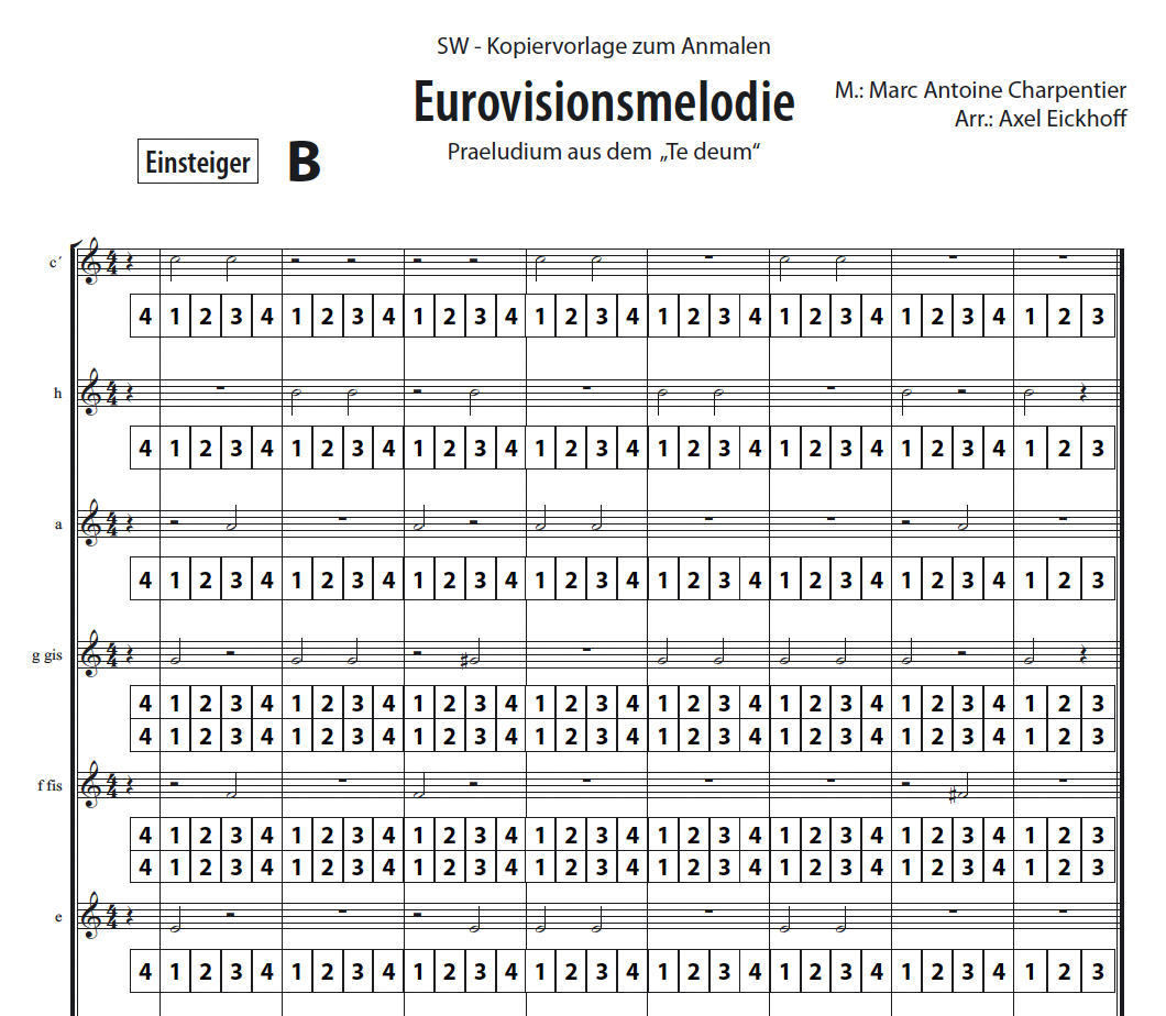 Eurovisionsmelodie - Boomwhackers (aus dem Te deum von M.A. Charpentier)