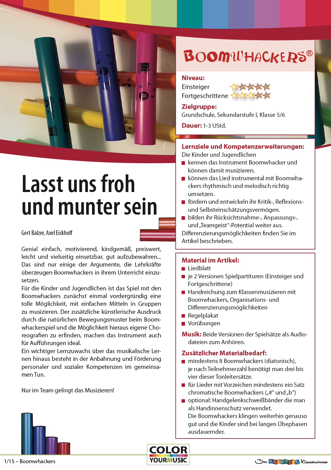 Lasst uns froh und munter sein - Boomwhackers