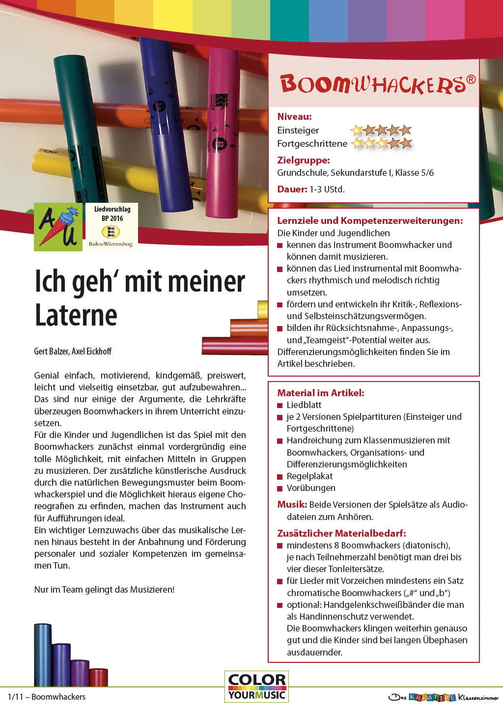 Ich geh' mit meiner Laterne - Boomwhackers