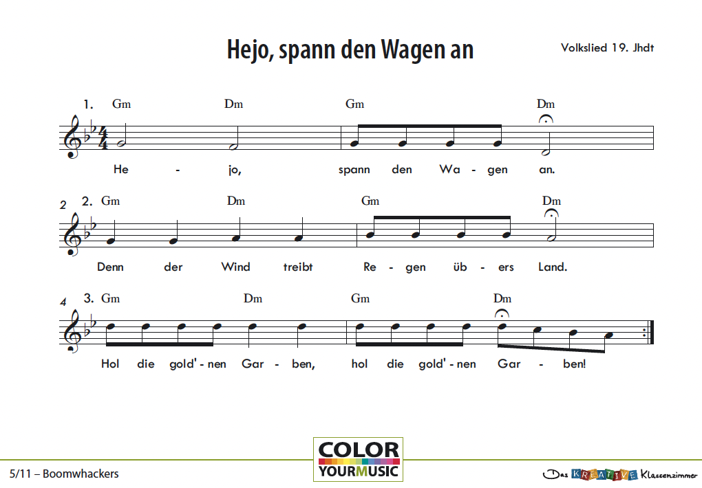 Hejo spann den Wagen an - Boomwhackers