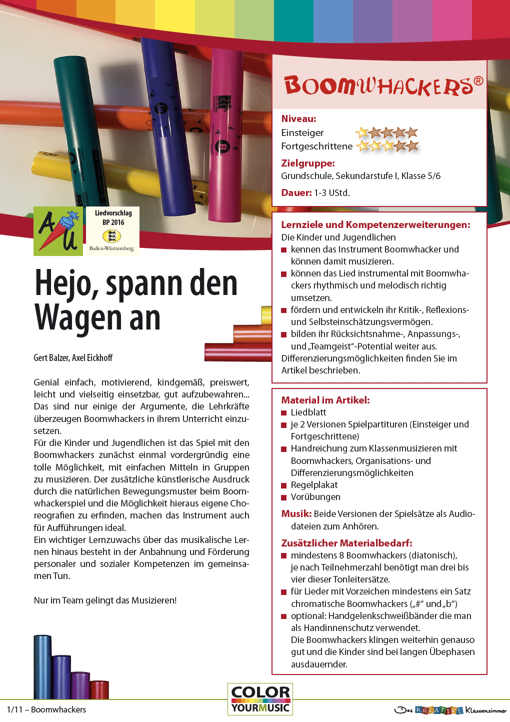 Hejo spann den Wagen an - Boomwhackers